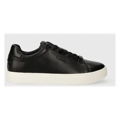 Kožené sneakers boty Calvin Klein CLEAN CUPSOLE LACE UP černá barva, HW0HW01863