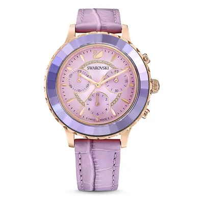 Hodinky Swarovski 5632263 OCTEA LUX CHRONO růžová barva