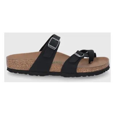 Pantofle Birkenstock Mayari dámské, černá barva, na plochém podpatku, 1021231