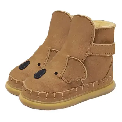 Dětské semišové zimní boty Donsje Dubu Classic Shoes Koala béžová barva, 1500407