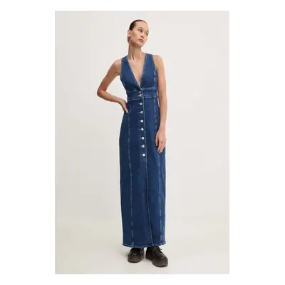 Džínové šaty Tommy Jeans maxi, DW0DW18213