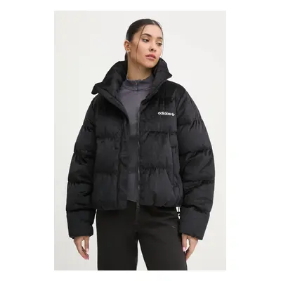 Péřová bunda adidas Originals Velvet Down Jacket dámská, černá barva, zimní, IW8439