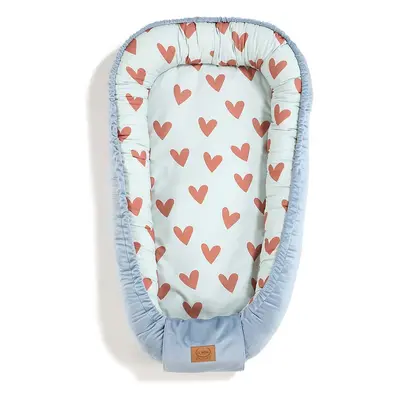 Kojenecký kokon La Millou Best Nest Velvet HEARTBEAT BLUE