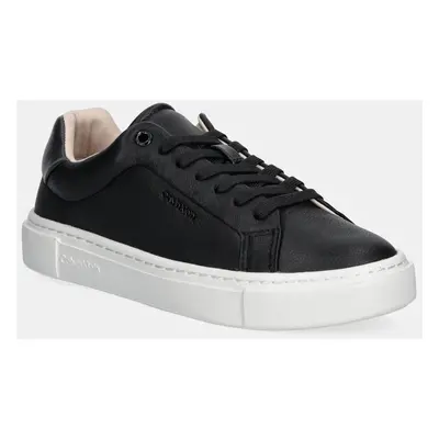 Kožené sneakers boty Calvin Klein CUPSOLE LACE UP W/ML - LTH černá barva, HW0HW02288