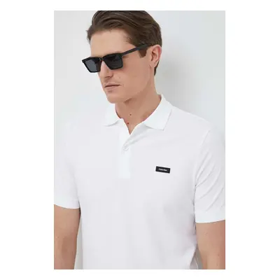 Polo tričko Calvin Klein bílá barva, K10K111196