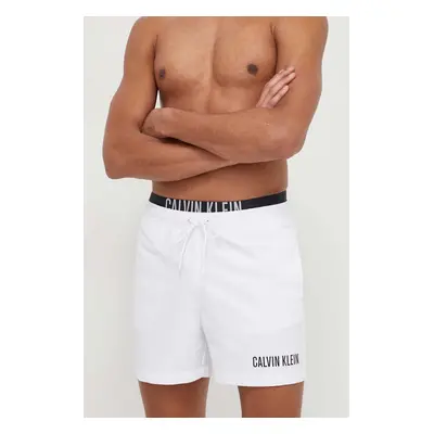 Plavkové šortky Calvin Klein bílá barva, KM0KM00992