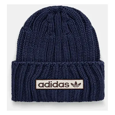 Bavlněná čepice adidas Originals tmavomodrá barva, z tenké pleteniny, IY4109