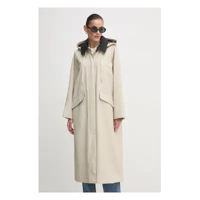 Kabát Barbour X Alexa Natalie Trench Coat dámský, béžová barva, přechodný, LWB0907