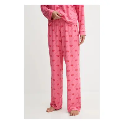 Pyžamové kalhoty Juicy Couture NOLAN PYJAMA BOTTOMS dámské, růžová barva, JCLPB224502