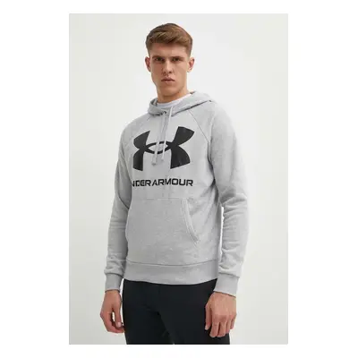 Mikina Under Armour pánská, šedá barva, s potiskem, 1357093-652