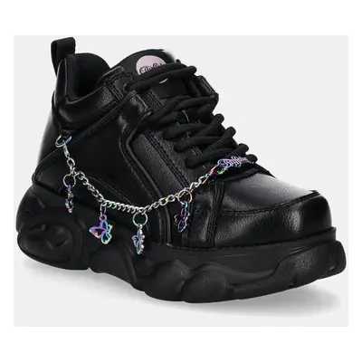 Sneakers boty Buffalo Cld Corin Chain Butterfly černá barva, 1636209-BLK