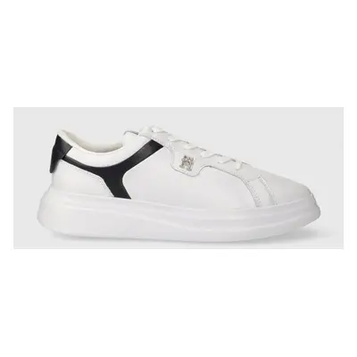 Kožené sneakers boty Tommy Hilfiger POINTY COURT SNEAKER bílá barva, FW0FW07460