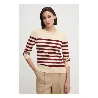 Svetr Tommy Hilfiger dámský, béžová barva, lehký, WW0WW44984