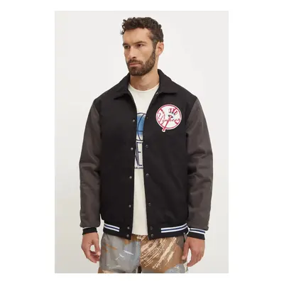 Bavlněná bomber bunda 47 brand MLB New York Yankees černá barva, BC017PMILXK636499JK