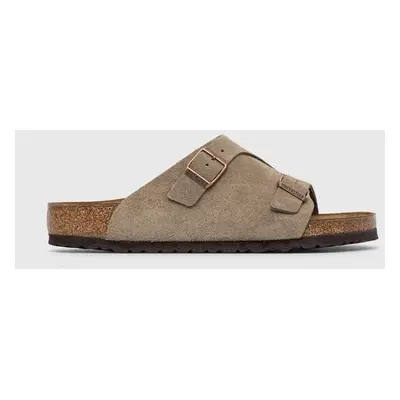 Semišové pantofle Birkenstock Zürich šedá barva, 50461