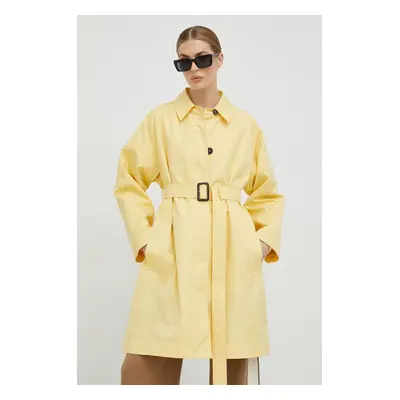 Trench kabát Weekend Max Mara dámský, žlutá barva, přechodný