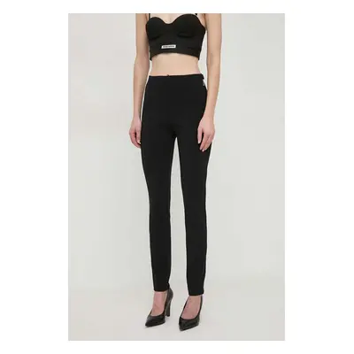 Kalhoty Patrizia Pepe dámské, černá barva, přiléhavé, high waist, 8P0599 A6F5