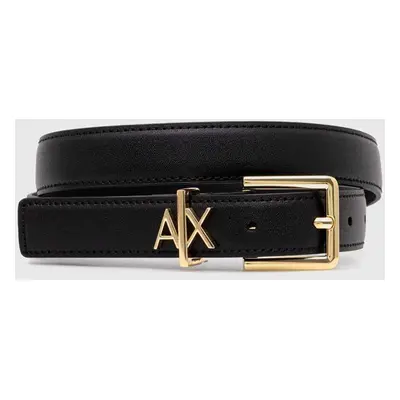 Kožený pásek Armani Exchange dámský, černá barva, 941182 4R759