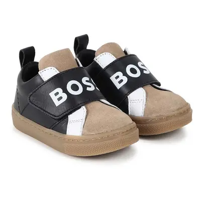 Kojenecké kožené sneakers boty BOSS černá barva, J51342