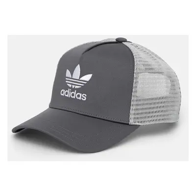 Kšiltovka adidas Originals šedá barva, s aplikací, IX9683