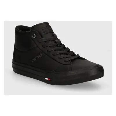 Sneakers boty Tommy Hilfiger TH HI VULC STREET RWB LTH černá barva, FM0FM05202