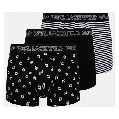 Boxerky Karl Lagerfeld 3-pack pánské, černá barva, A1M47042