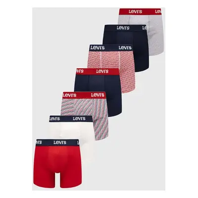 Boxerky Levi's 7-pack pánské, tmavomodrá barva