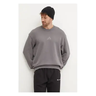 Bavlněná mikina adidas All SZN pánská, šedá barva, hladká, IY6552