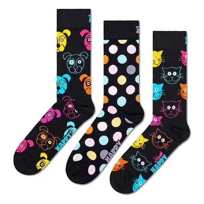 Ponožky Happy Socks Classic Dog 3-pack tmavomodrá barva