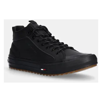 Sneakers boty Tommy Hilfiger TH HI VULC CLEAT LTH černá barva, FM0FM05313