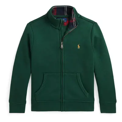 Dětská bavlněná mikina Polo Ralph Lauren zelená barva, hladká, 322953025001