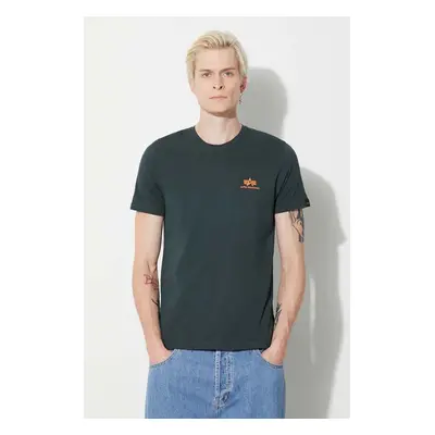 Bavlněné tričko Alpha Industries Basic T Small Logo tyrkysová barva, 188505.353