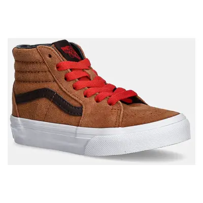 Dětské semišové tenisky Vans SK8-Hi béžová barva, VN000CY9N1Z1