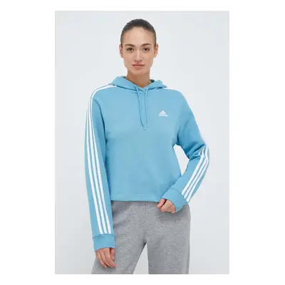 Bavlněná mikina adidas dámská, s kapucí, s aplikací