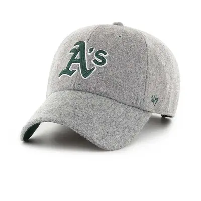 Čepice z vlněné směsi 47 brand MLB Oakland Athletics šedá barva, s aplikací, B-CHSCU18WIS-GY