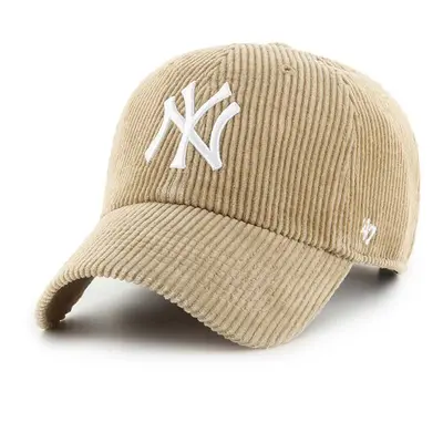 Manšestrová kšiltovka 47 brand MLB New York Yankees béžová barva, s aplikací, B-THCKC17EWS-KHA