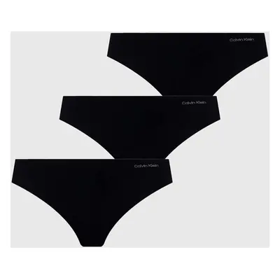 Tanga Calvin Klein Underwear 3-pack černá barva, 000QD3558E