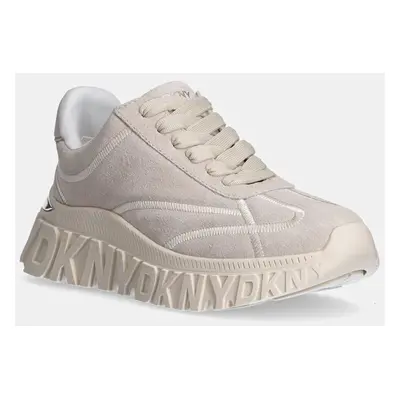 Semišové sneakers boty Dkny Laeoni béžová barva, K4408656