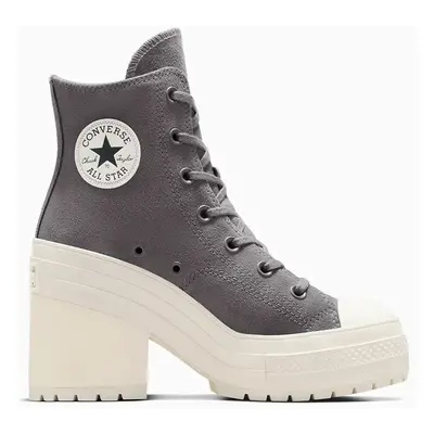 Semišové tenisky Converse Chuck 70 De Luxe Heel šedá barva, A12327C