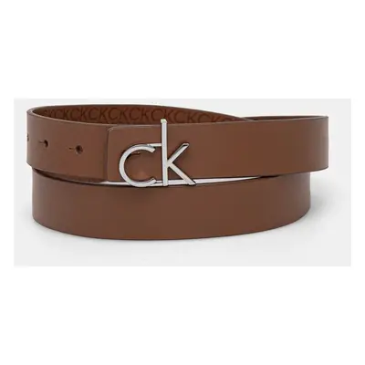 Kožený pásek Calvin Klein dámský, hnědá barva, K60K613074