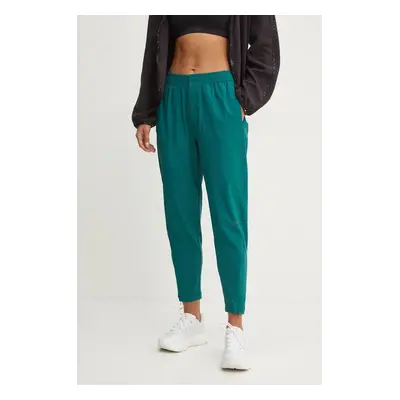 Kalhoty Reebok dámské, zelená barva, přiléhavé, medium waist, 100205551