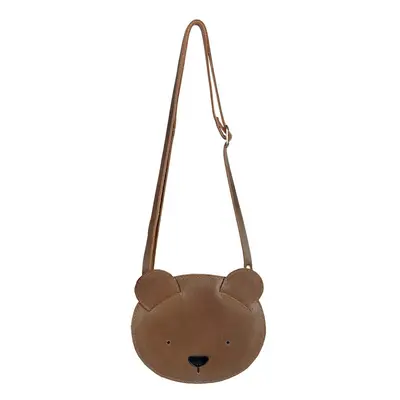 Dětská kožená kabelka Donsje Britta Classic Purse Bear hnědá barva, 5001001