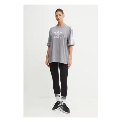 Bavlněné tričko adidas Originals Wash Tee šedá barva, IW3412