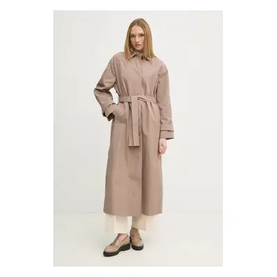 Trench kabát Calvin Klein Jeans dámský, béžová barva, přechodný, oversize, J20J224713