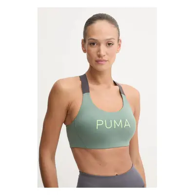 Sportovní podprsenka Puma 4KEEPS EVERSCULPT zelená barva, 524785