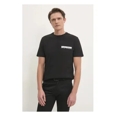 Bavlněné tričko Calvin Klein černá barva, s potiskem, K10K113800