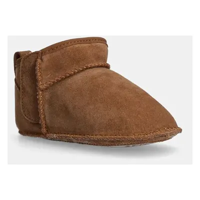 Kojenecké semišové boty UGG BABY CLASSIC ULTRA MINI hnědá barva, 1157690I