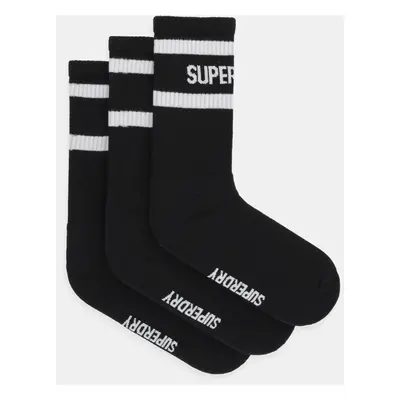 Ponožky Superdry 3-pack pánské, černá barva, M3110462A-CUJ