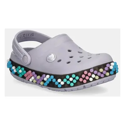 Dětské pantofle Crocs CROCBAND COLORFUL LIGHTS CLOG fialová barva, 210467