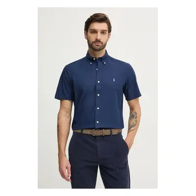 Bavlněná košile Polo Ralph Lauren tmavomodrá barva, regular, s límečkem button-down, 710945315